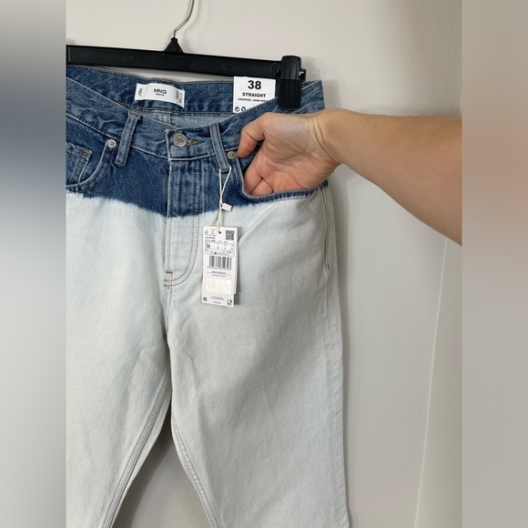 Mango Straight Blue Jeans Cotton NWT Size 38EU or 8US - Picture 7 of 13